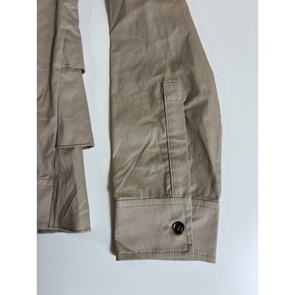 Anthropologie Ro & De Shirt Womens Medium Beige Ruffle Back Collar Button Up NWT - Picture 5 of 8